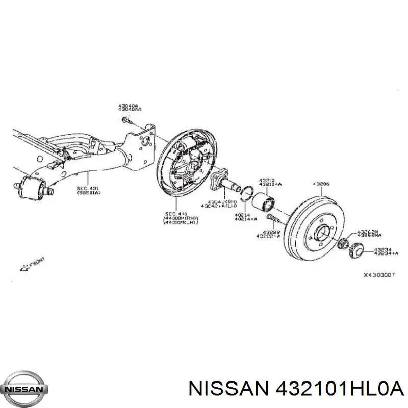 432101HL0A Nissan cojinete de rueda trasero