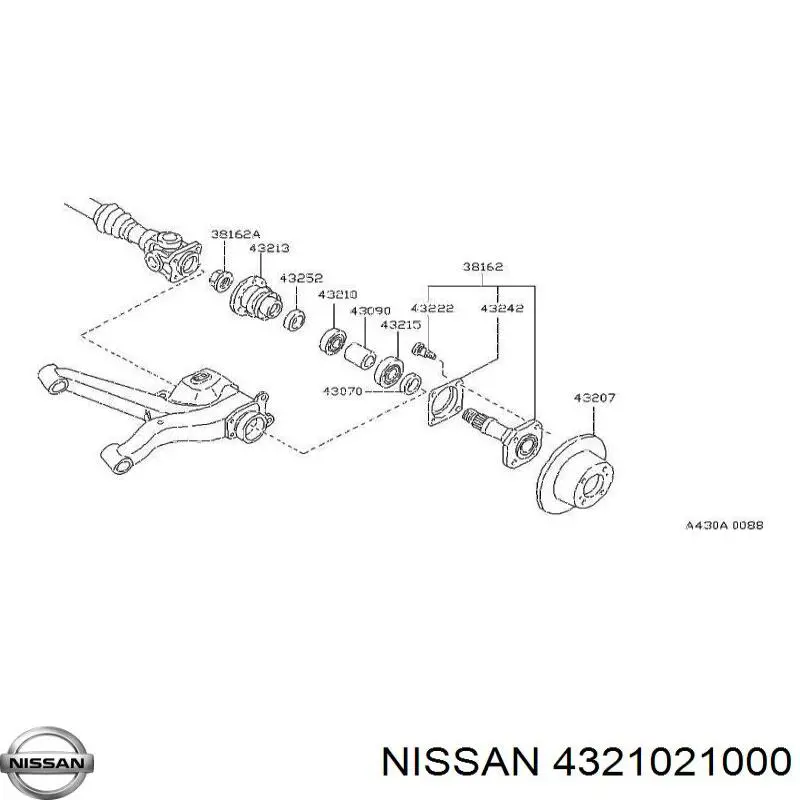 4321021000 Nissan cojinete de rueda trasero