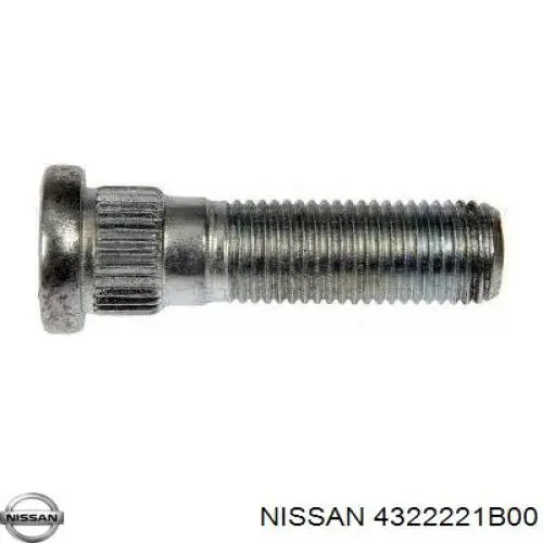 Espárrago de rueda delantero 4322221B00 Nissan/Infiniti
