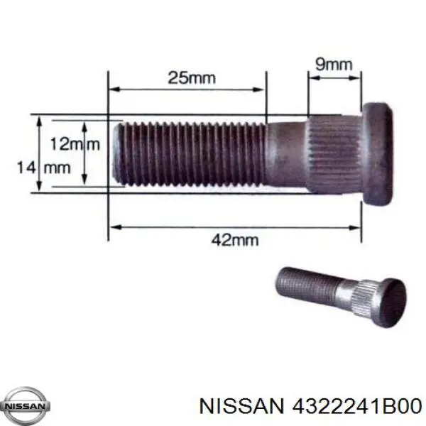 4322241B00 Nissan tornillo de cubo