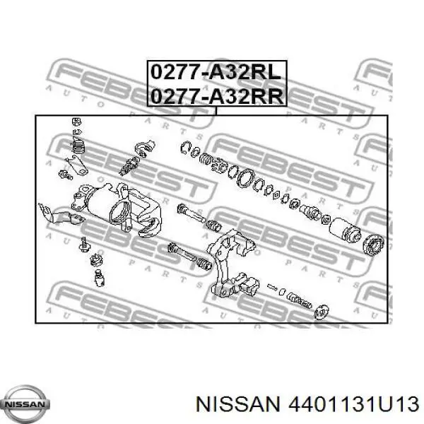 Pinza de freno trasera izquierda Nissan/Infiniti 4401131U13 precio, desde 75,69 EUR