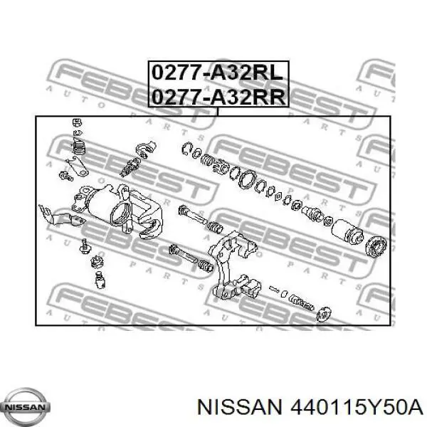 Pinza de freno trasera izquierda para Nissan Maxima (A33)