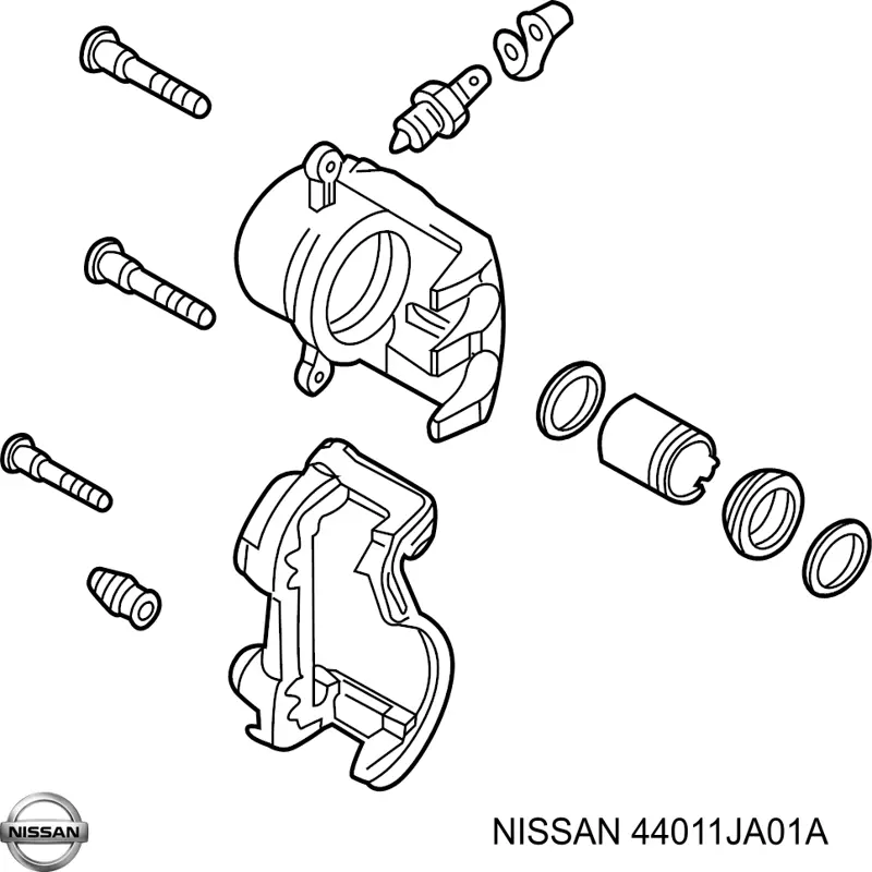 44011JA01A Nissan pinza de freno trasera izquierda