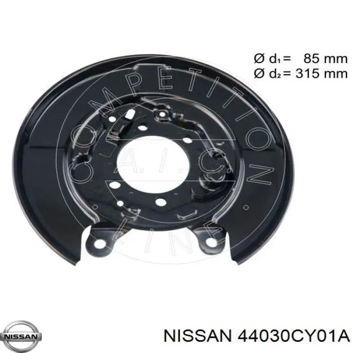 A38-9647 Ackojap chapa protectora contra salpicaduras, disco de freno trasero izquierdo