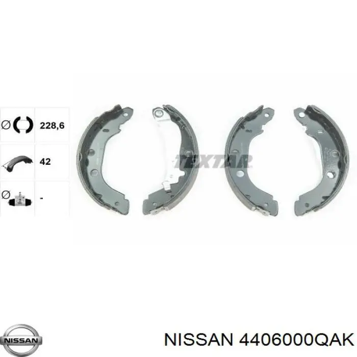 4406000QAK Nissan zapatas de frenos de tambor traseras