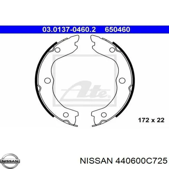 440600C725 Nissan zapatas de frenos de tambor traseras