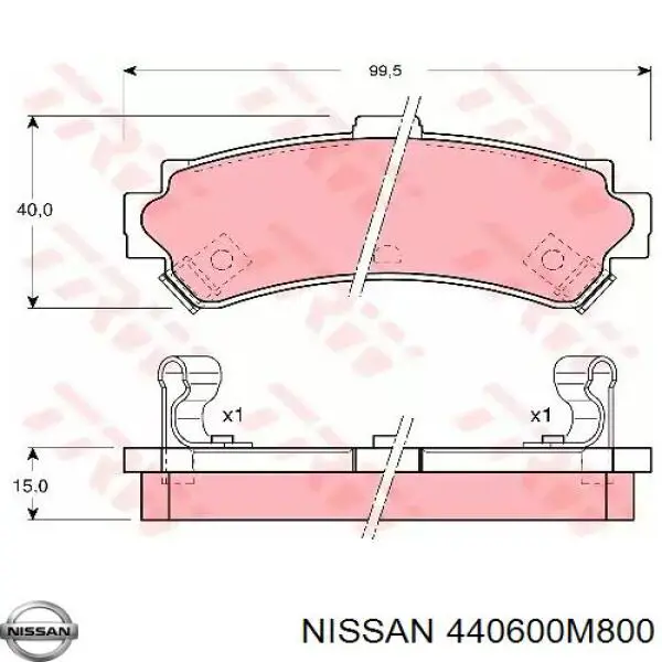 440600M800 Nissan pastillas de freno traseras