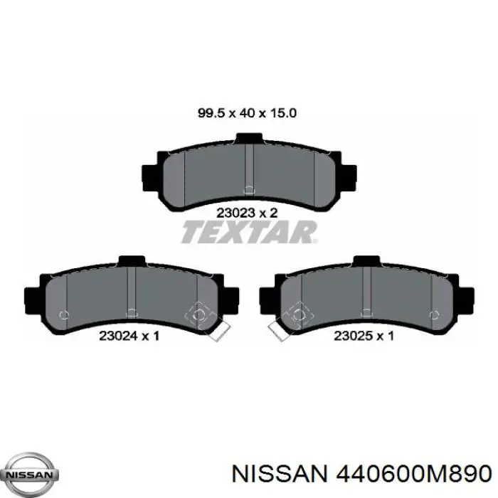 Pastillas de freno traseras NISSAN 440600M890