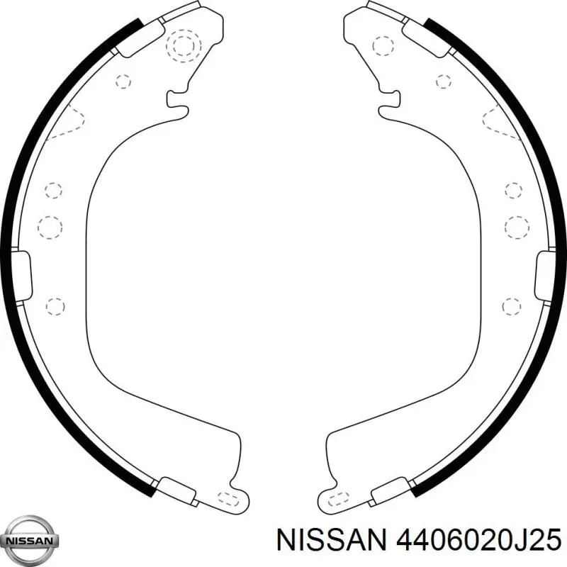 4406020J25 Nissan zapatas de frenos de tambor traseras