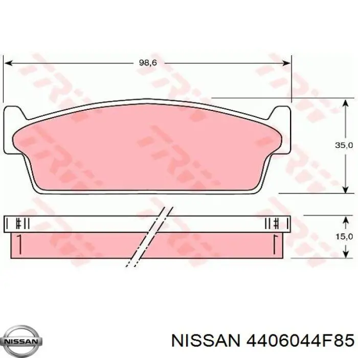 Pastillas traseras de freno Nissan/Infiniti 4406044F85 precio, desde 20,08 EUR