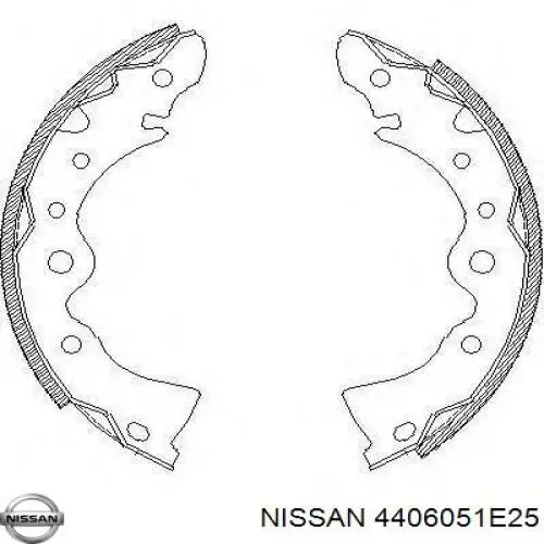 4406051E25 Nissan zapatas de frenos de tambor traseras