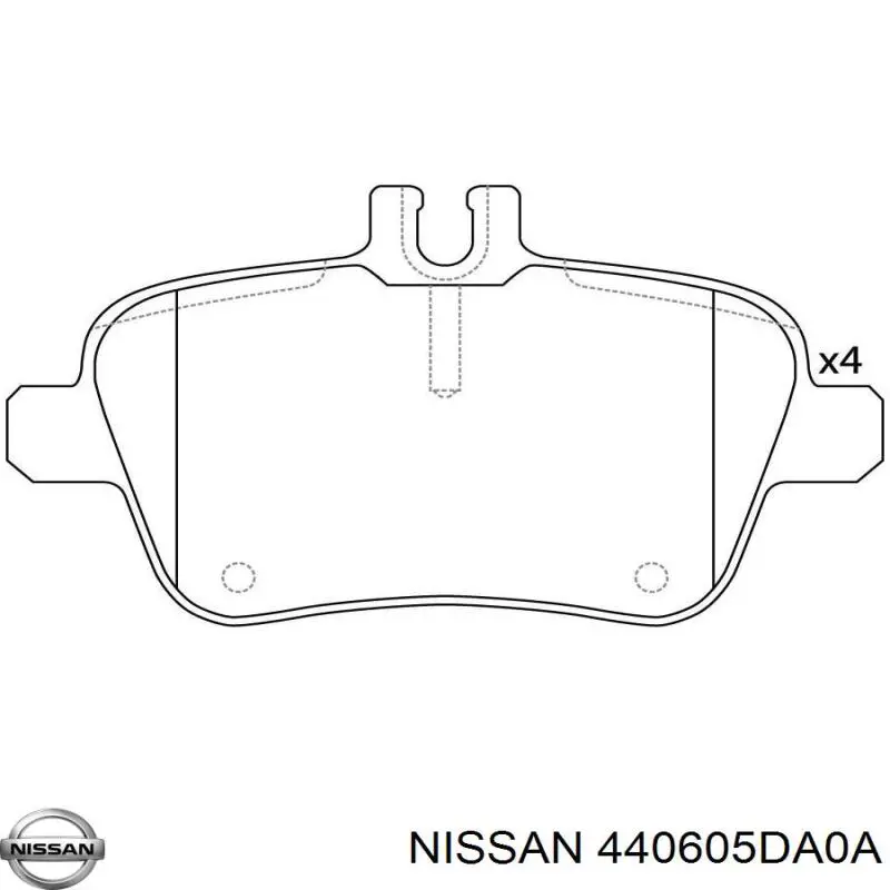 440605DA0A Nissan pastillas de freno traseras