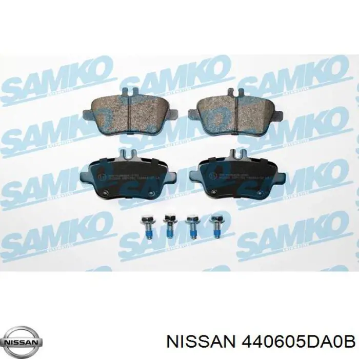 440605DA0B Nissan pastillas de freno traseras