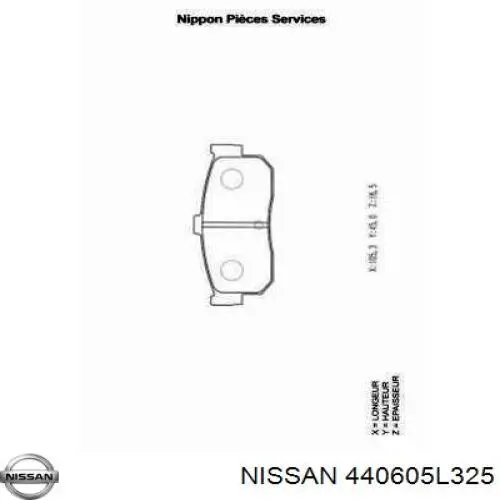 440605L325 Nissan pastillas de freno traseras