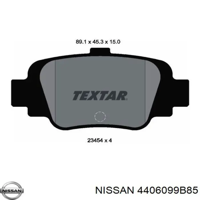 4406099B85 Nissan pastillas de freno traseras