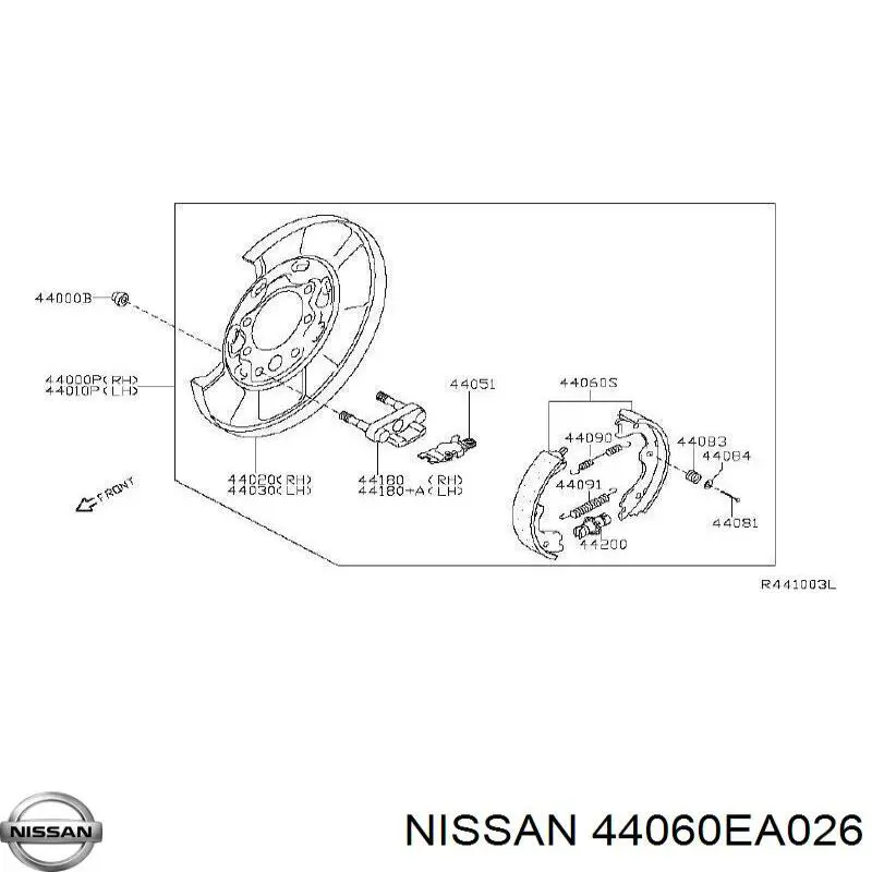 44060EA026 Nissan zapatas de freno de mano