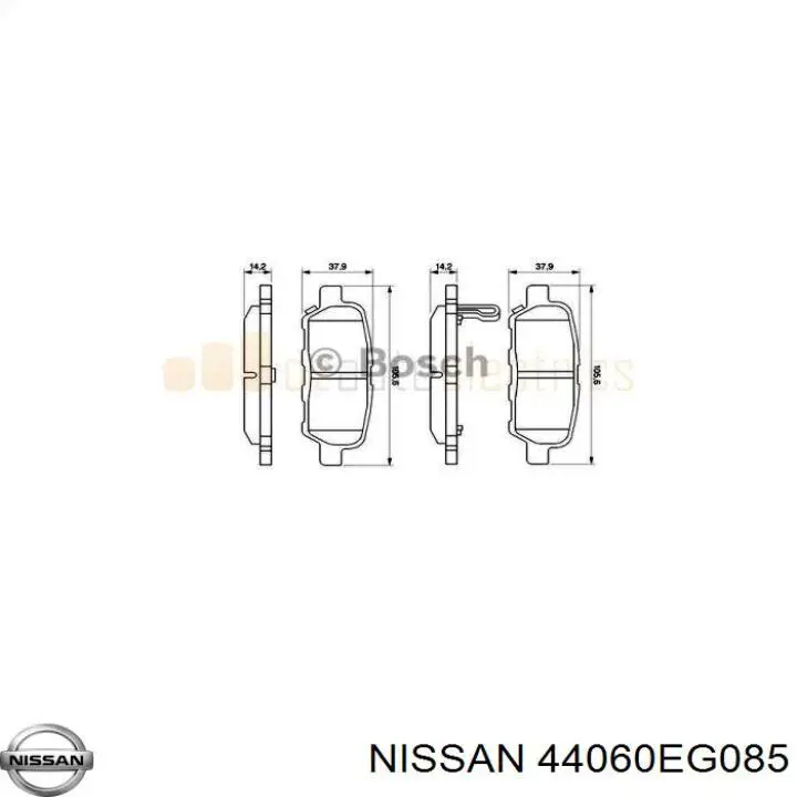 Pastillas traseras Nissan/Infiniti 44060EG085