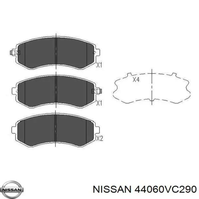 D4060VC290 Nissan pastillas de freno traseras