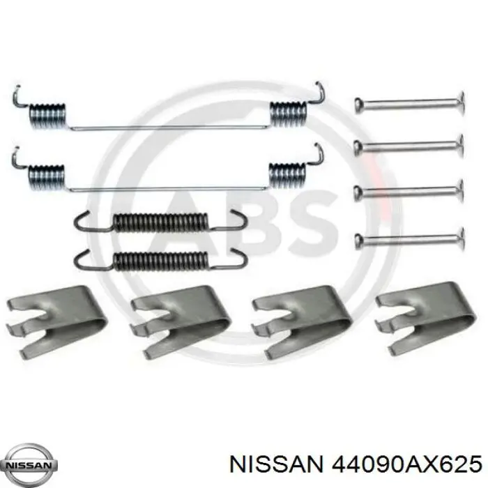 44090AX625 Nissan kit de montaje, zapatas de freno traseras