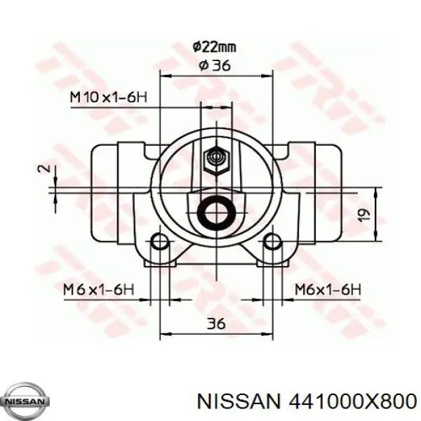 Cilindro de freno de rueda trasera Nissan/Infiniti 441000X800 precio, desde 16,62 EUR