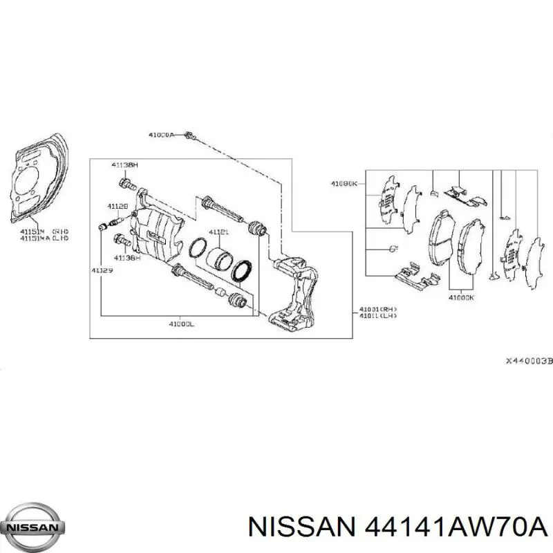 Comprar 44141AW70A Renault (RVI) Tornillo de la pinza de freno