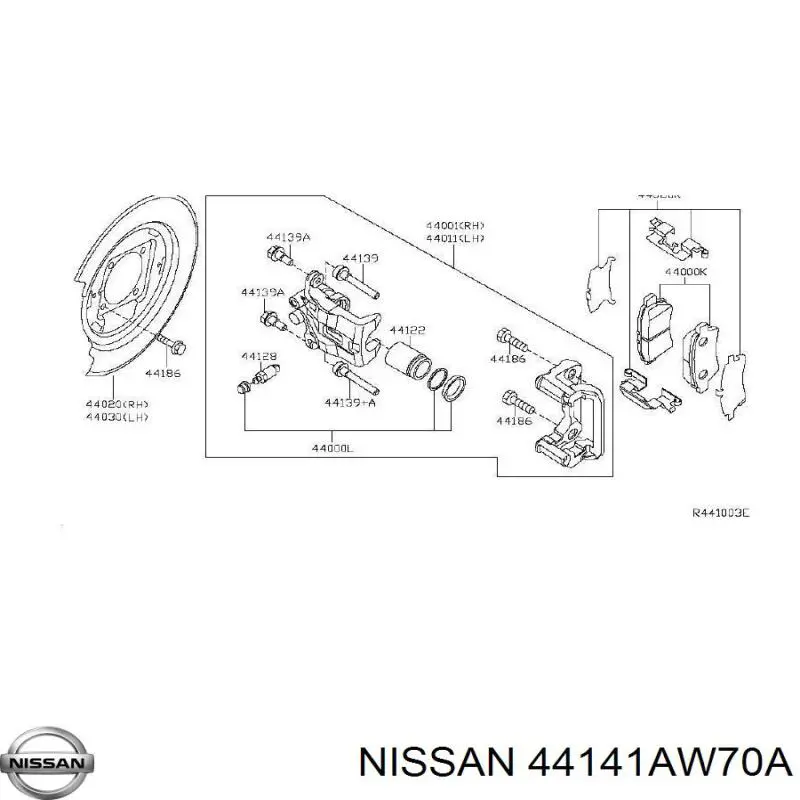 Comprar 44141AW70A Nissan/Infiniti Tornillo de la pinza de freno
