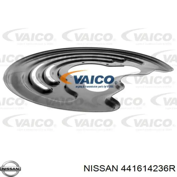 441614236R Nissan chapa protectora contra salpicaduras, disco de freno trasero izquierdo