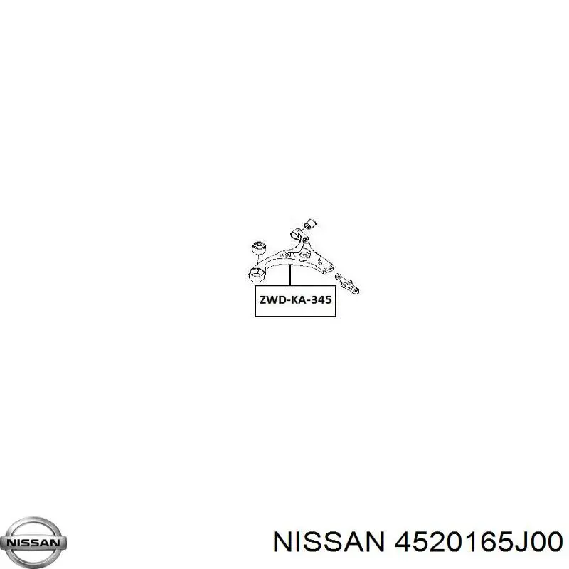 4520165J00 Nissan/Infiniti Brazo inferior derecho de la suspensión delantera