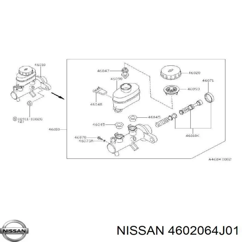 Tapa del depósito del cilindro maestro de freno Nissan/Infiniti 4602064J01 precio, desde 50,48 EUR