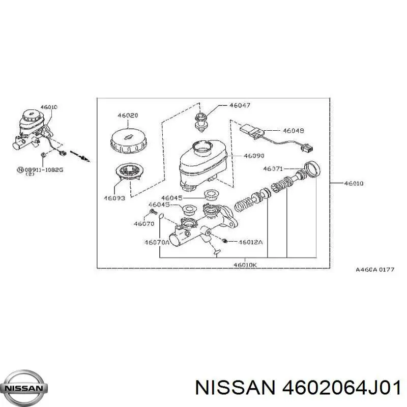 Comprar 4602064J01 Nissan/Infiniti Tapa del depósito del cilindro maestro de freno