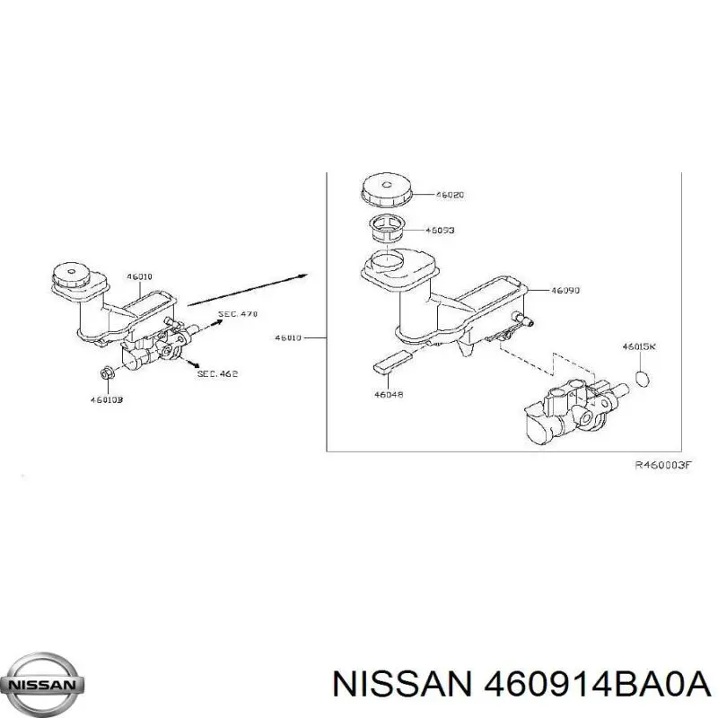 Depósito de líquido de frenos, cilindro de freno principal Nissan Rogue (T32U)