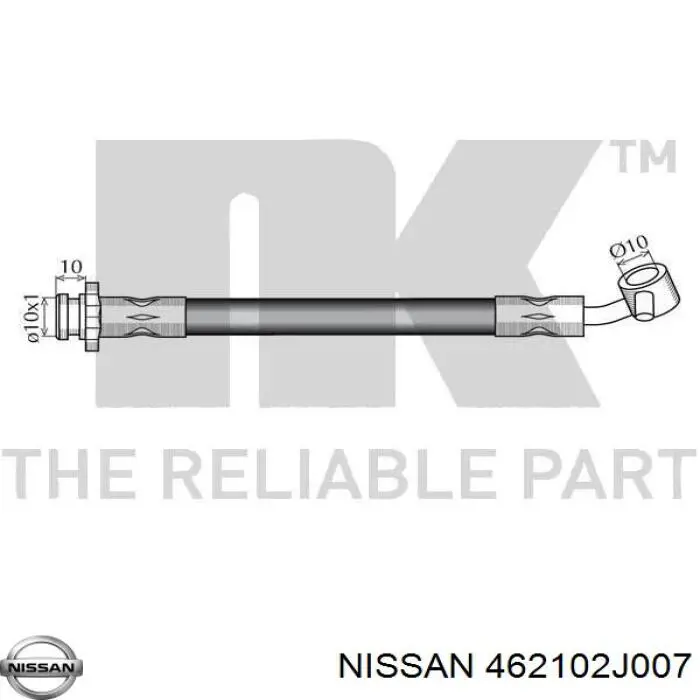 Tubo flexible de frenos delantero derecho para Nissan Primera (P10)