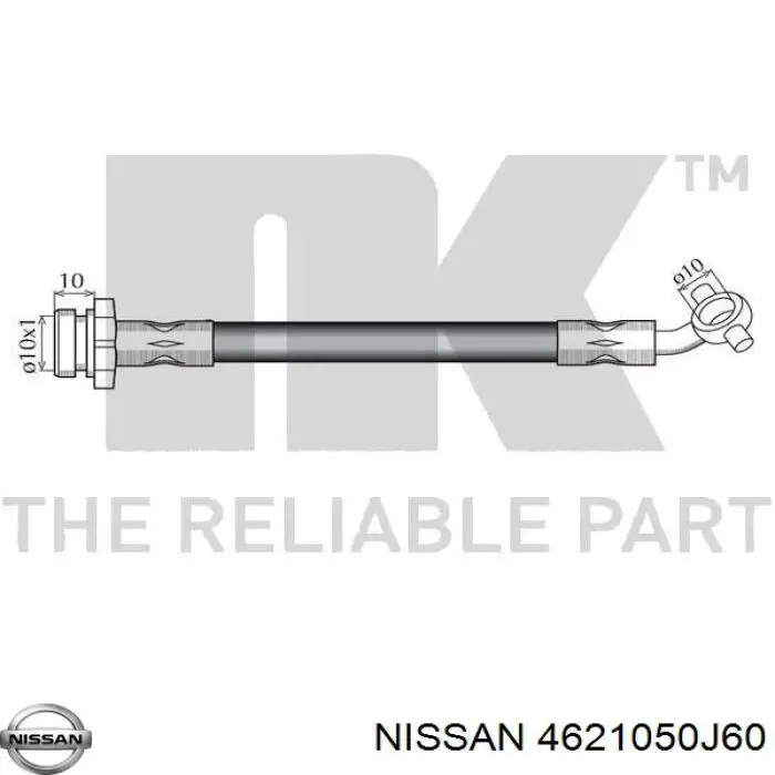 Comprar 4621050J60 Nissan/Infiniti Latiguillos de freno delantero derecho