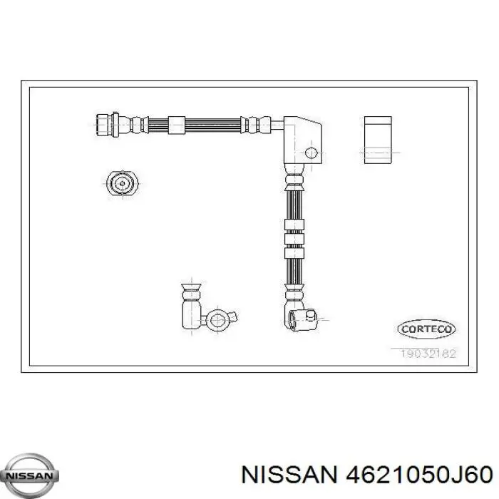 4621050J60 Nissan/Infiniti Tubo flexible de frenos delantero derecho