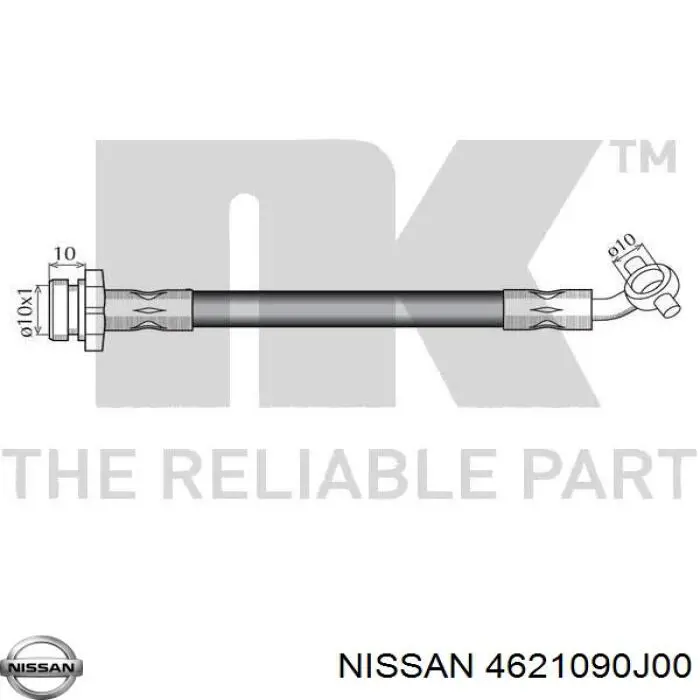 4621090J00 Nissan latiguillos de freno delantero derecho