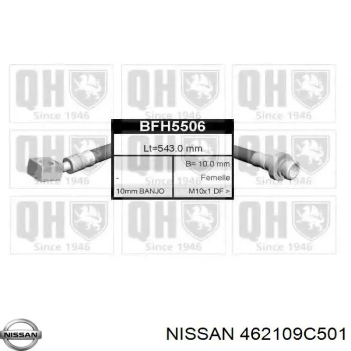 462109C501 Nissan latiguillo de freno delantero