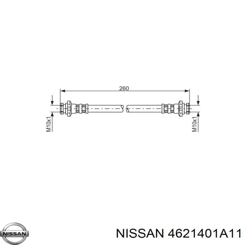 4621401A11 Nissan latiguillo de freno trasero