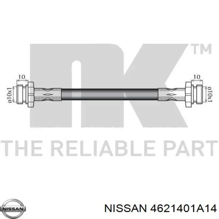 4621401A14 Nissan latiguillo de freno trasero