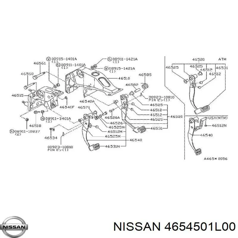  Nissan/Infiniti 4654501L00 precio, desde 5,82 EUR
