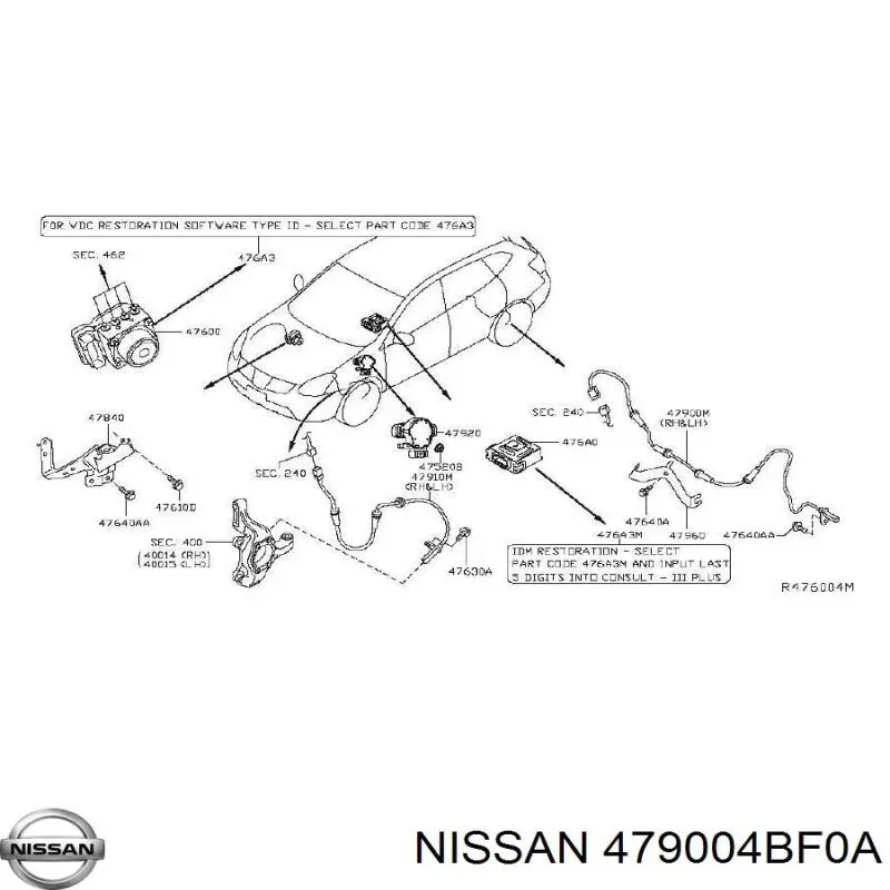 Sensor ABS, rueda trasera Nissan/Infiniti 479004BF0A precio, desde 29,78 EUR