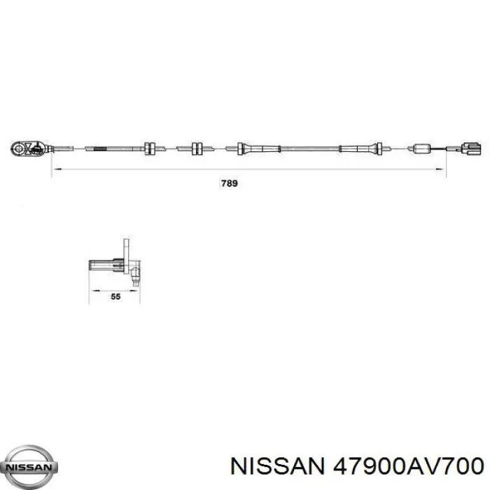 47900AV700 Nissan sensor abs trasero derecho