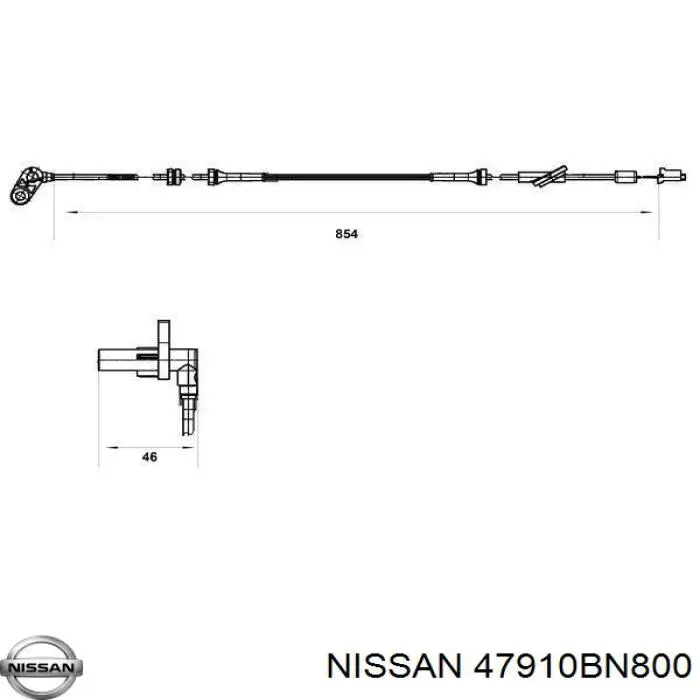 Sensor revoluciones de la rueda, delantero derecho para Nissan Almera (N16)