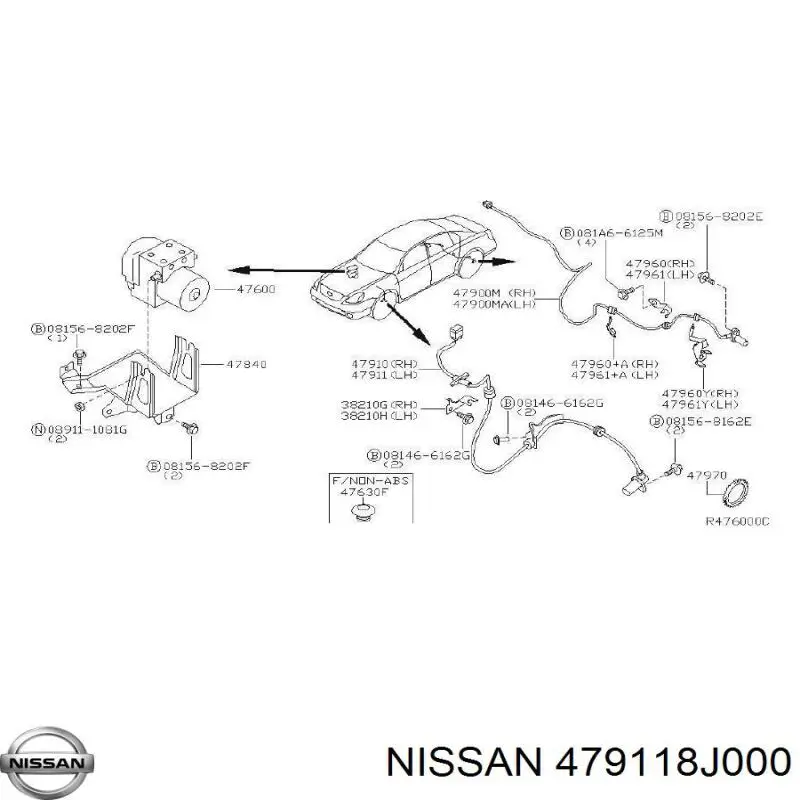 Sensor ABS delantero izquierdo para Nissan Altima 