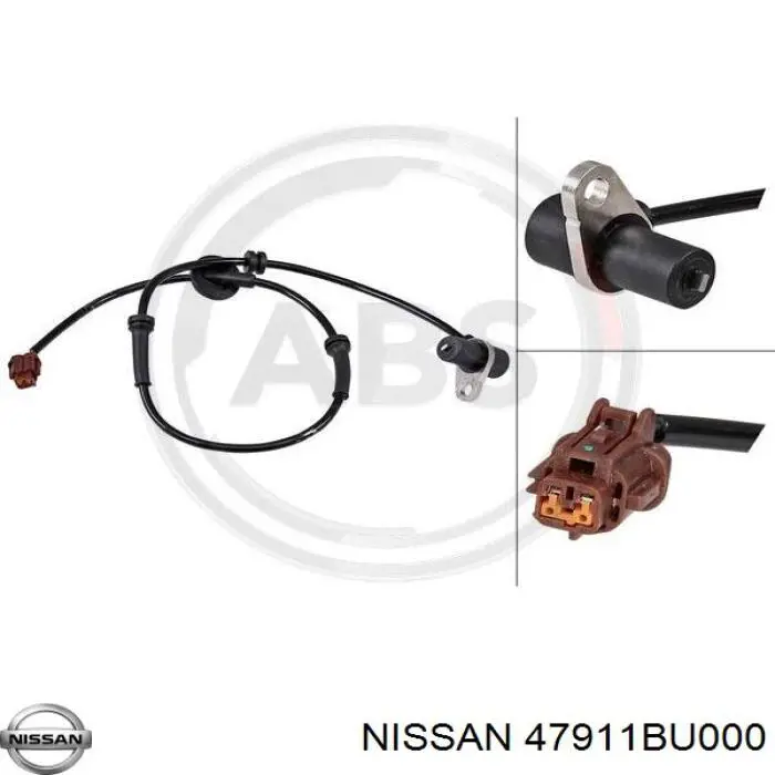 47911BU000 Nissan sensor abs delantero izquierdo