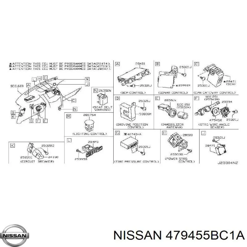479455BC1A Nissan sensor ángulo dirección