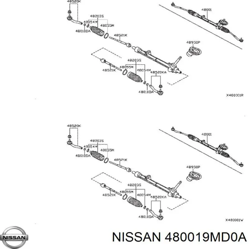 Engranaje de dirección Nissan/Infiniti 480019MD0A precio, desde 165,48 EUR
