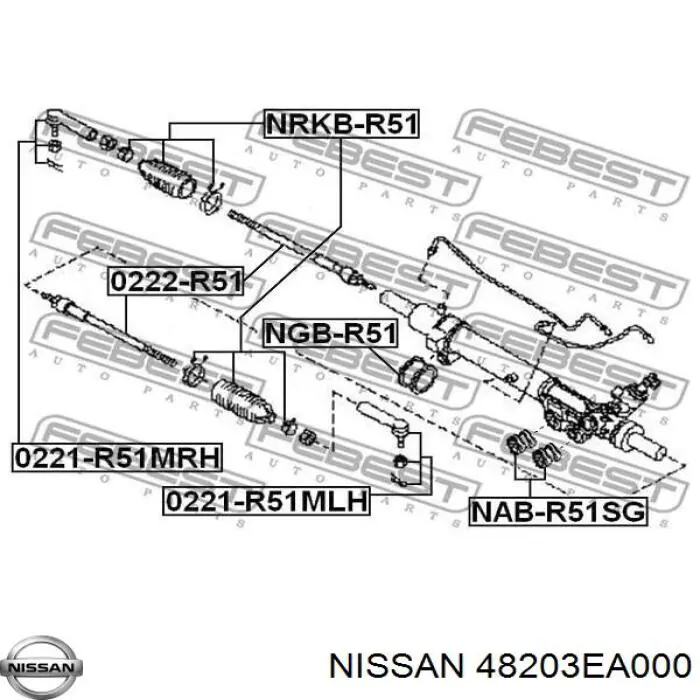 48203EA000 Nissan fuelle de dirección
