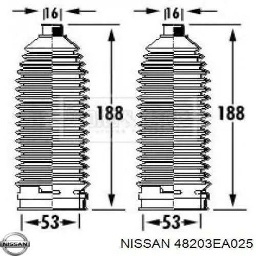 Comprar 48203EA025 Nissan/Infiniti Plumero de dirección