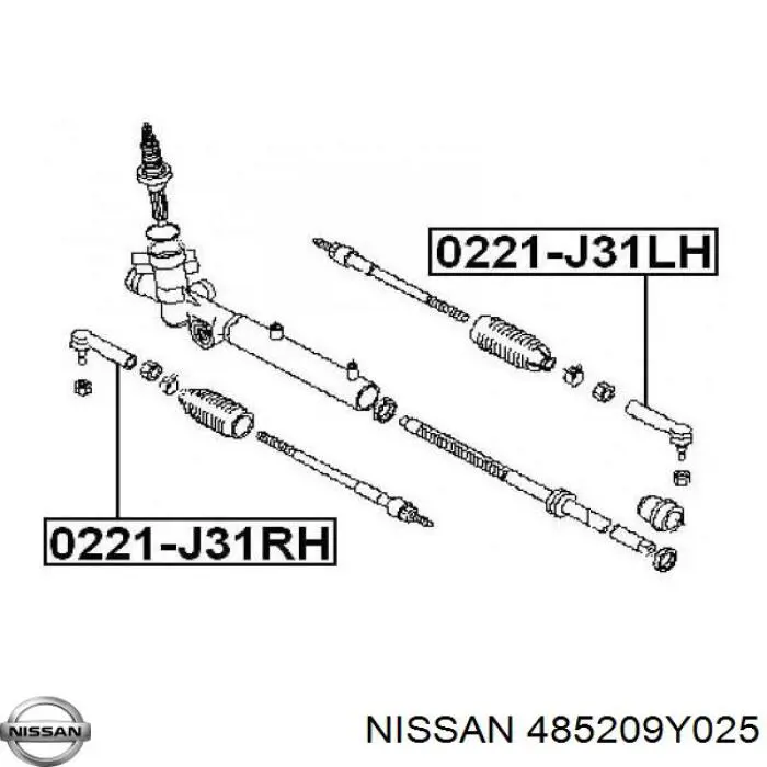 485209Y025 Nissan rótula barra de acoplamiento exterior