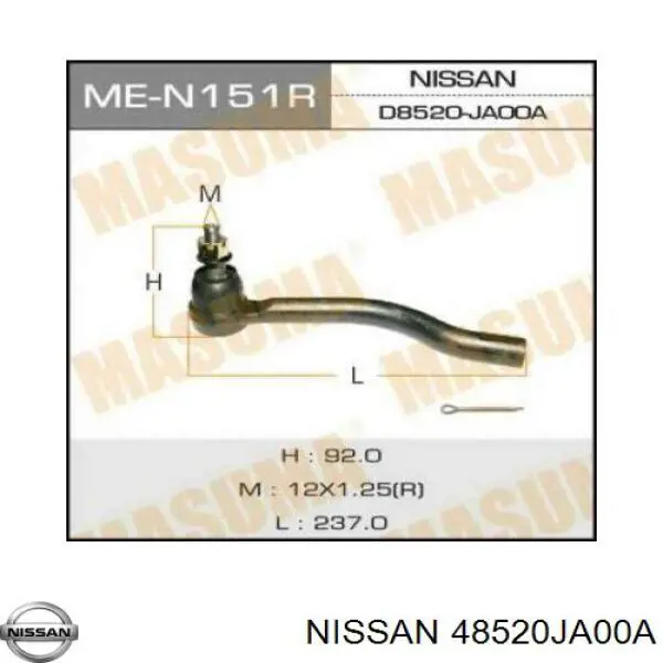 48520JA00A Nissan rótula barra de acoplamiento exterior